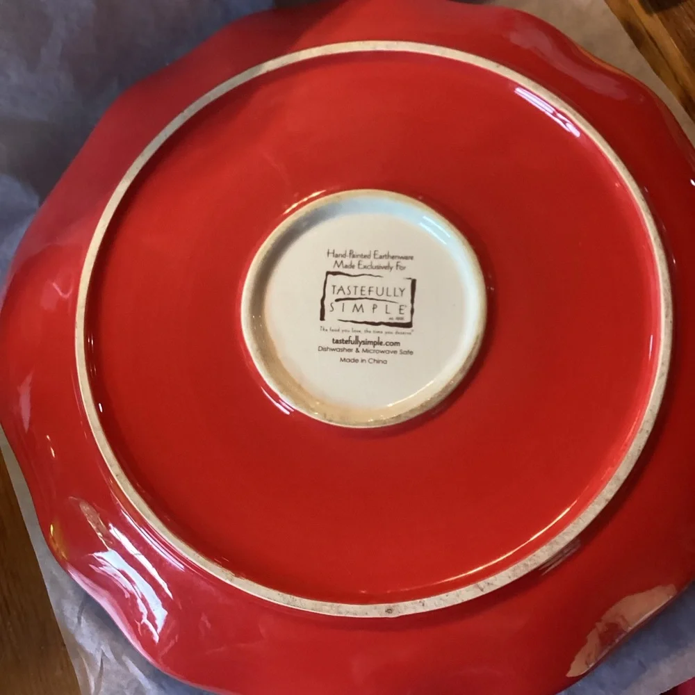 Tastefully Simple Earthenware Serving Platter in Rich Earthy Colors